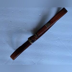 Jos A. Bank - Brown Croc 1”W Leather Belt, Size: 36 (fits 34”-38” waist)